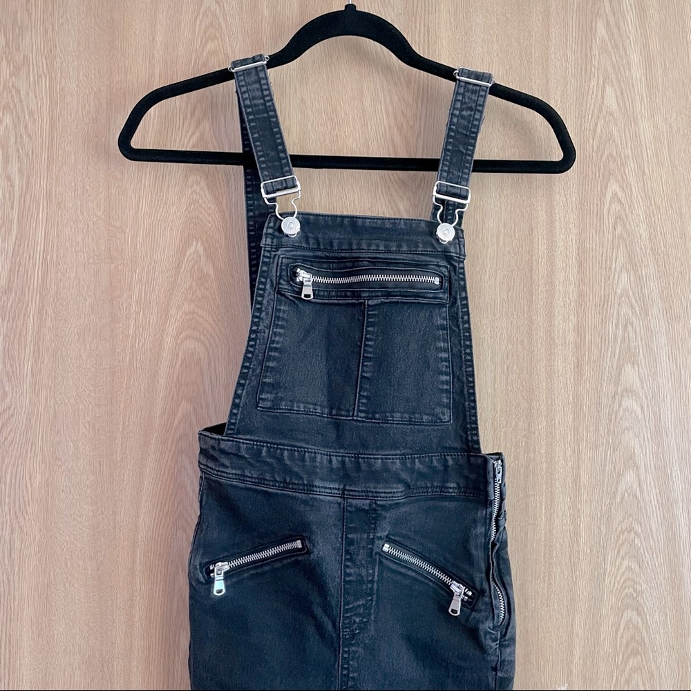 Black Denim Overalls